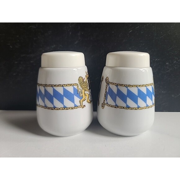 Vintage BAVARIA COAT OF ARMS Salt & Pepper Shakers Seltmann Welden  West Germany - Picture 3 of 10